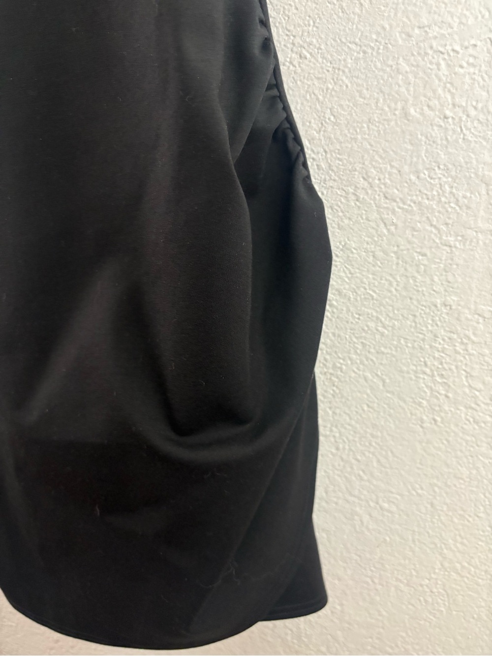 Superdown Letizia Newspaper Dress black sleeveless V-neck bodycon ruching side M - Picture 5 of 8
